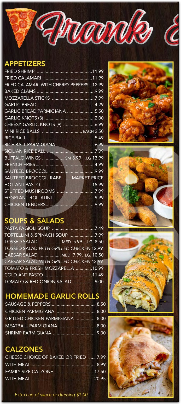 Frank & Danny's Menu